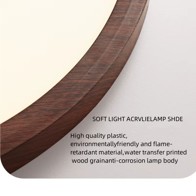 Plafonnier LED circulaire à grain de bois