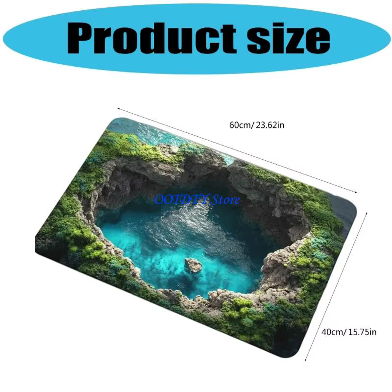 Tapis porte d'entrée absorbant 367A avec conception d'illusion d'optique 3D antidérapante pour sécurité