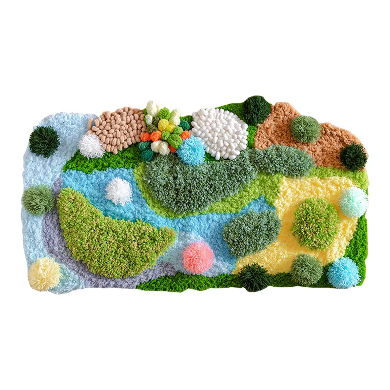 Tapis en mousse vert fait à la main bricolage