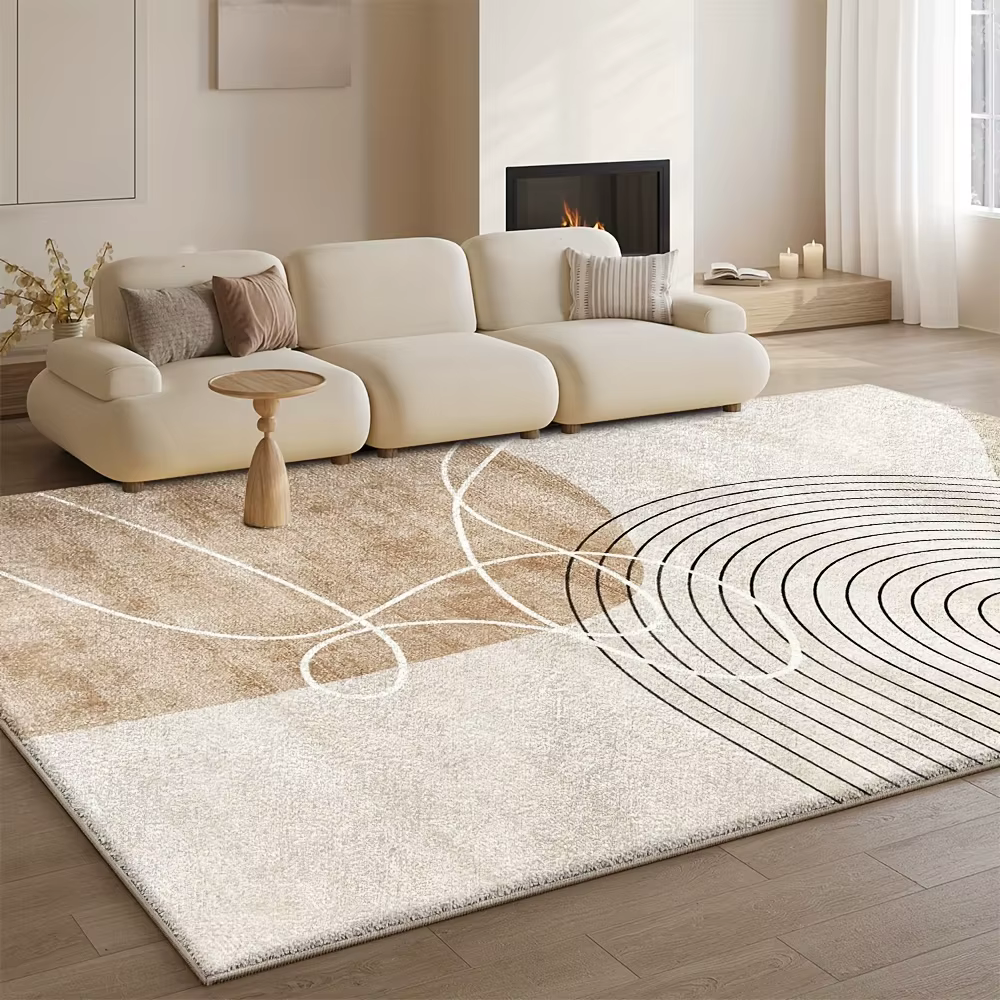 Tapis abstrait bohème VIKAMA adapté à une décoration luxueuse et créative dans les cafés