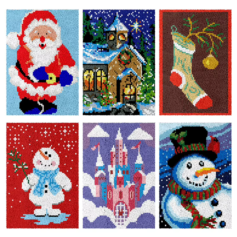 Tapis de noël broderie loquet crochet Kit dessin animé non défini
