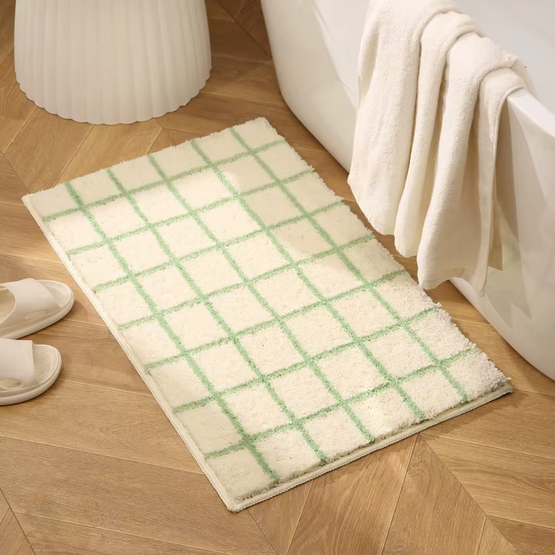 Tapis VIKAMA à carreaux bleus