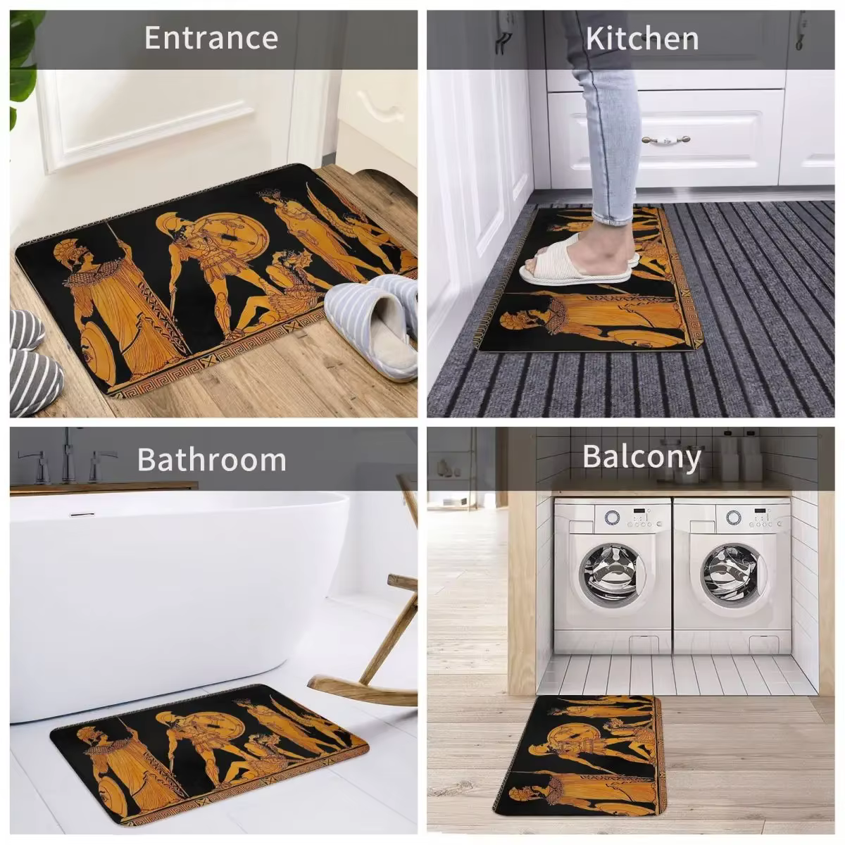 HOPolymères Retro GREECE-Tapis de cuisine imprimé Lea