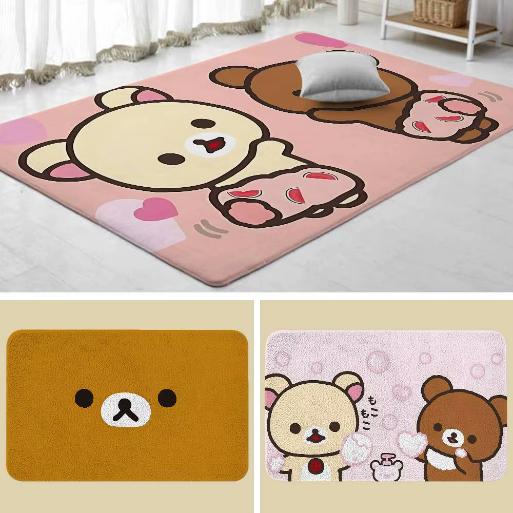 Dessin animé h-rilakkumas Kawaii tapis de sol salle de bain