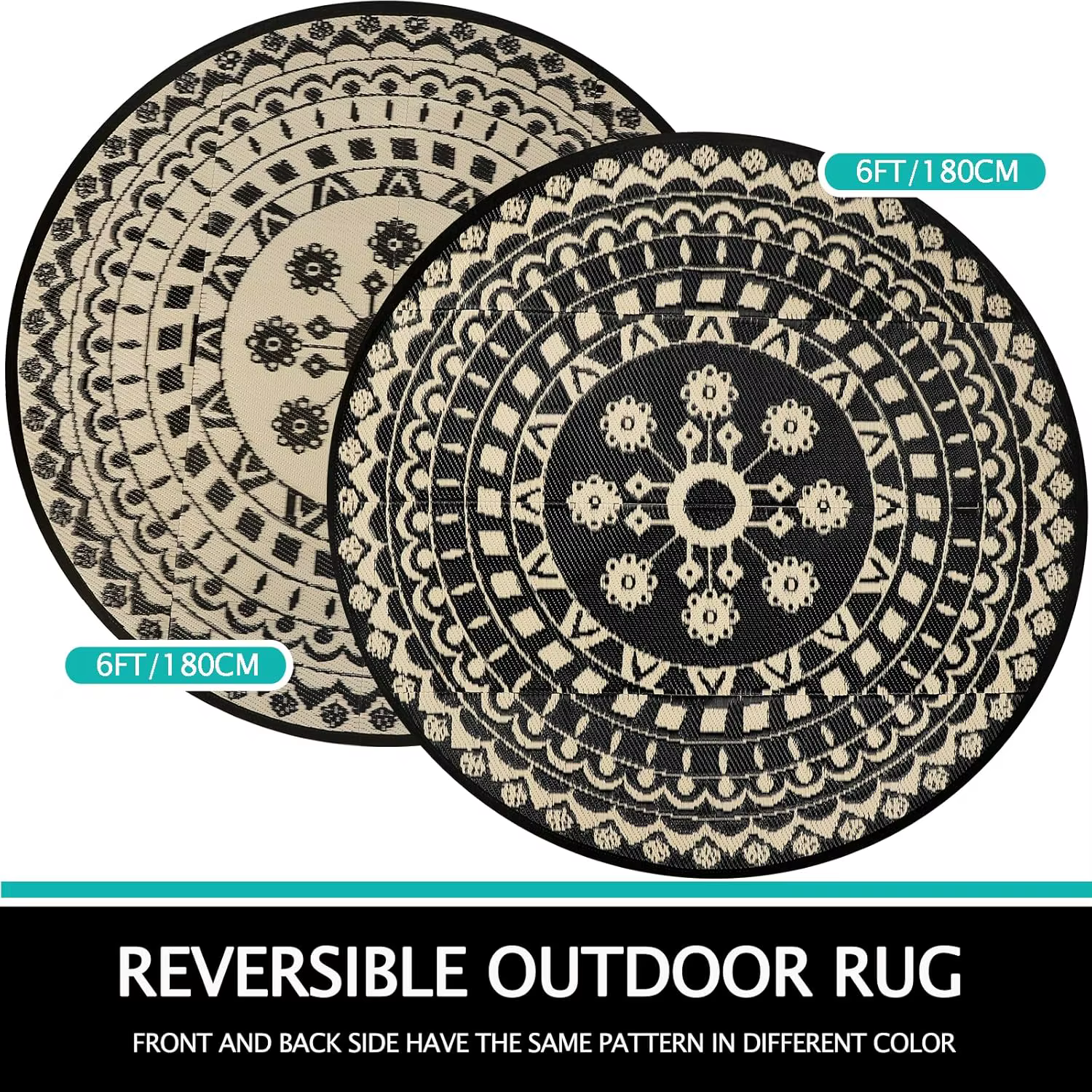 Tapis d'extérieur rond pour Patio