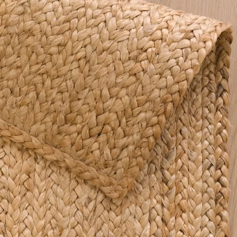 Tapis pour salon en Jute pur naturel tissé à la main sans colle