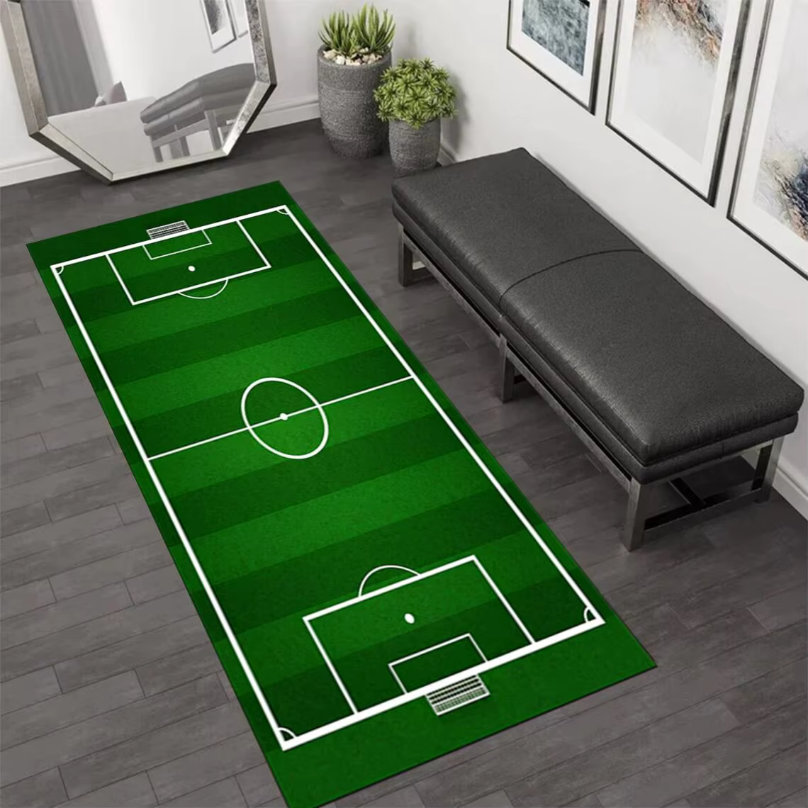 Tapis de couloir 3D en herbe verte