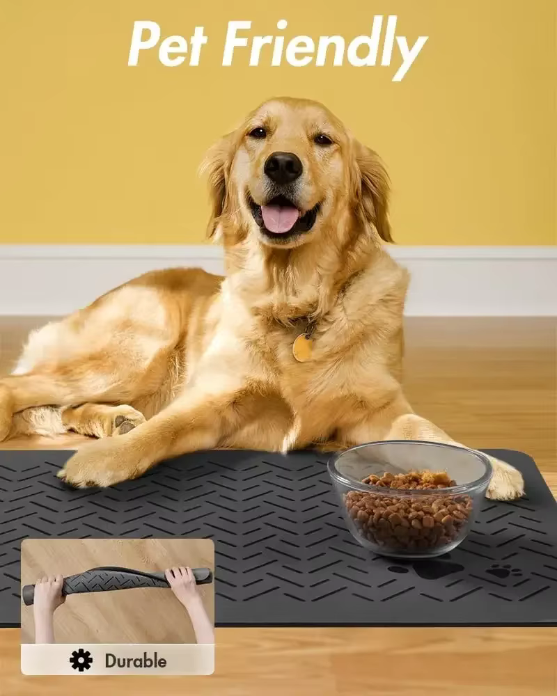 Tapis d'alimentation absorbant pour animaux de compagnie