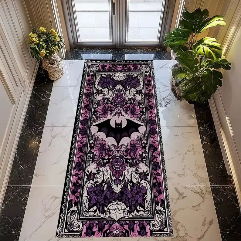 Tapis Gothique Chauve-souris pour Décoration d'Intérieur