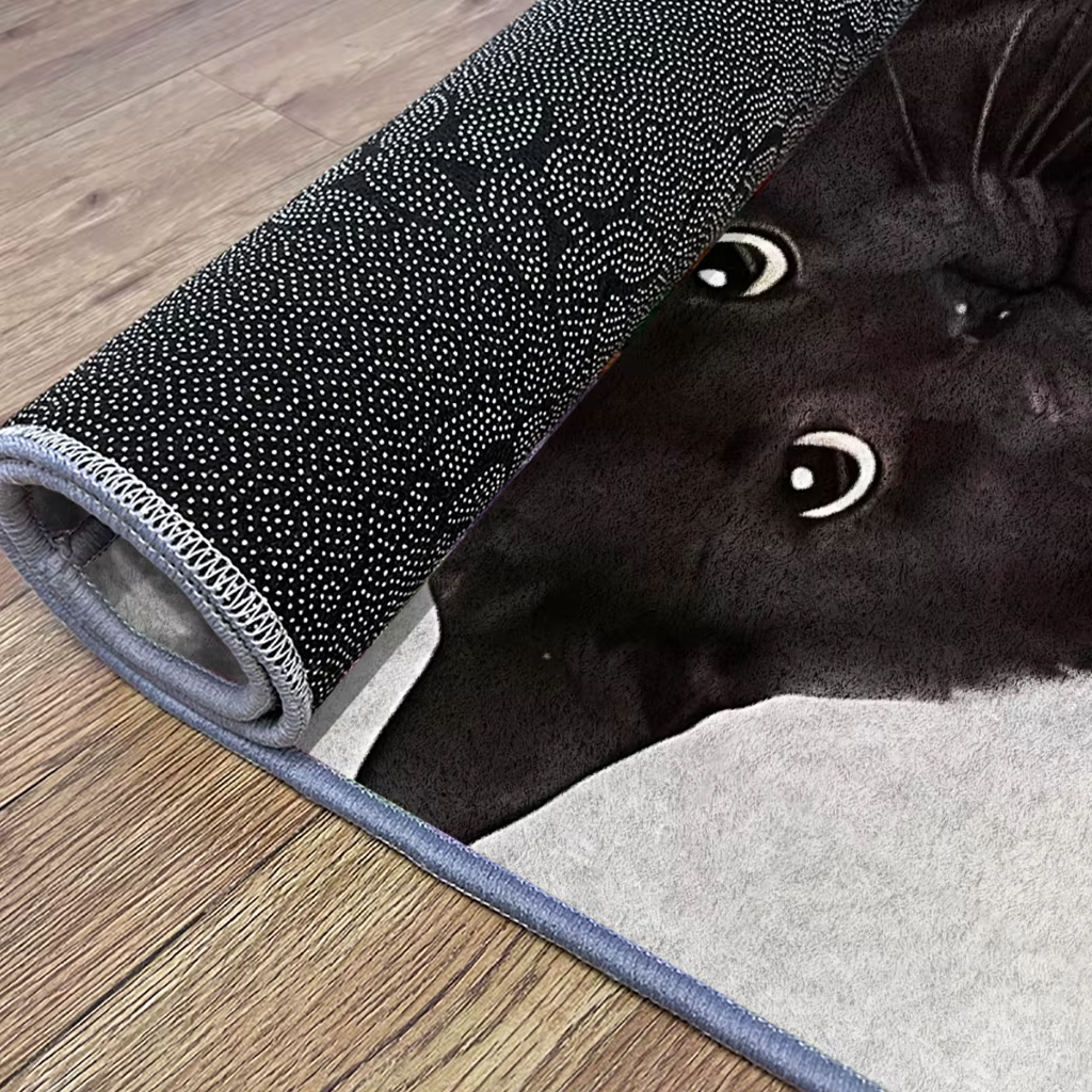 VIKAMA Tapis en velours avec motif de chat mignon et adorable