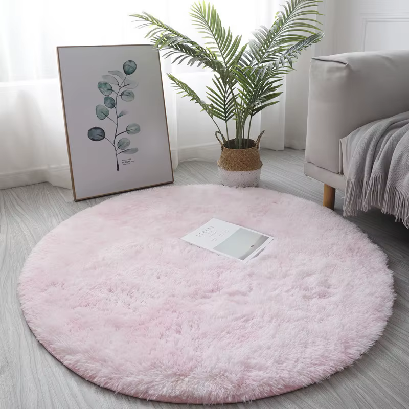 Tapis rond en peluche Super doux