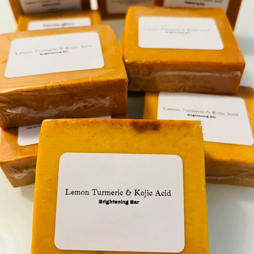 100g de savon fait à la main au curcuma, savon à l'acide kojique au citron, savon de douche et pour le visage