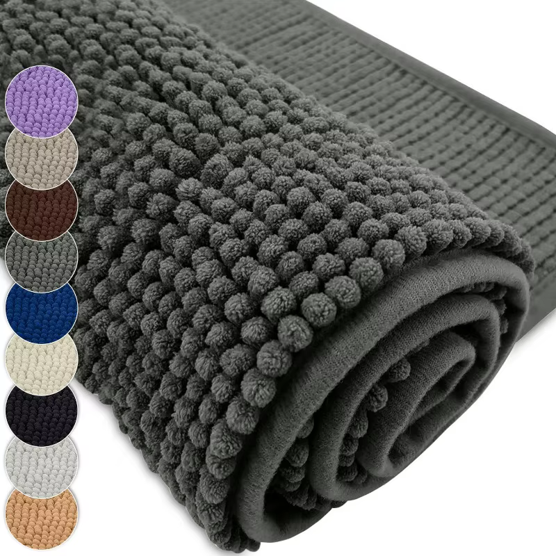 Tapis de bain en chenille absorbant l'eau