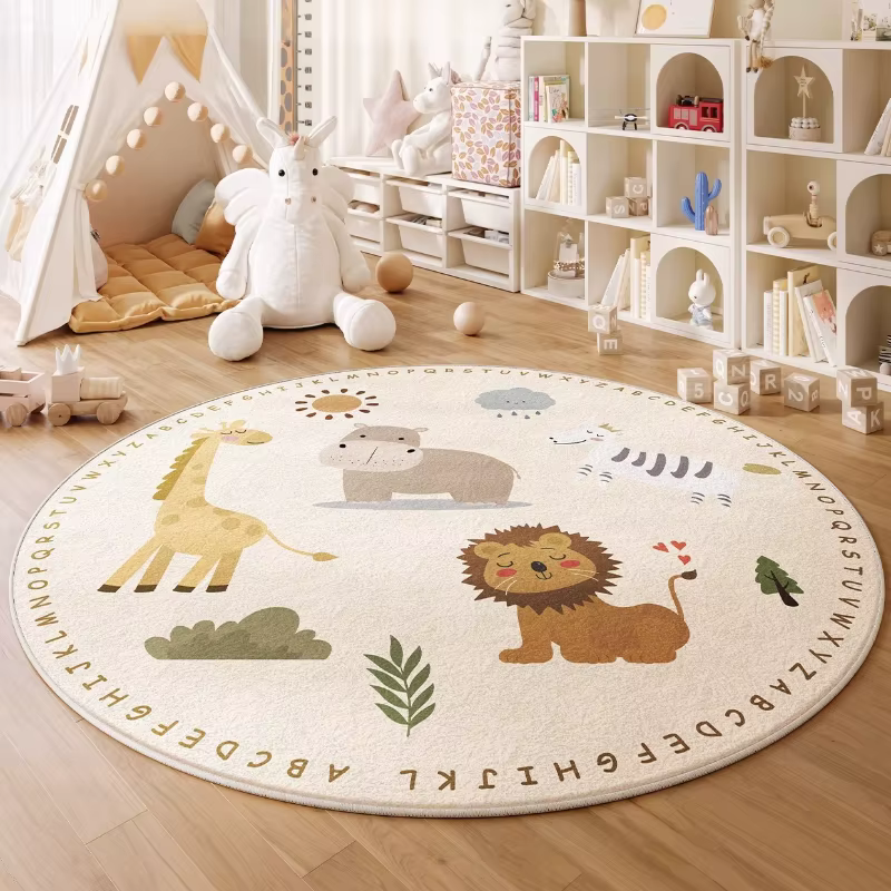 Tapis rond de décoration de chambre à coucher de Style dessin animé