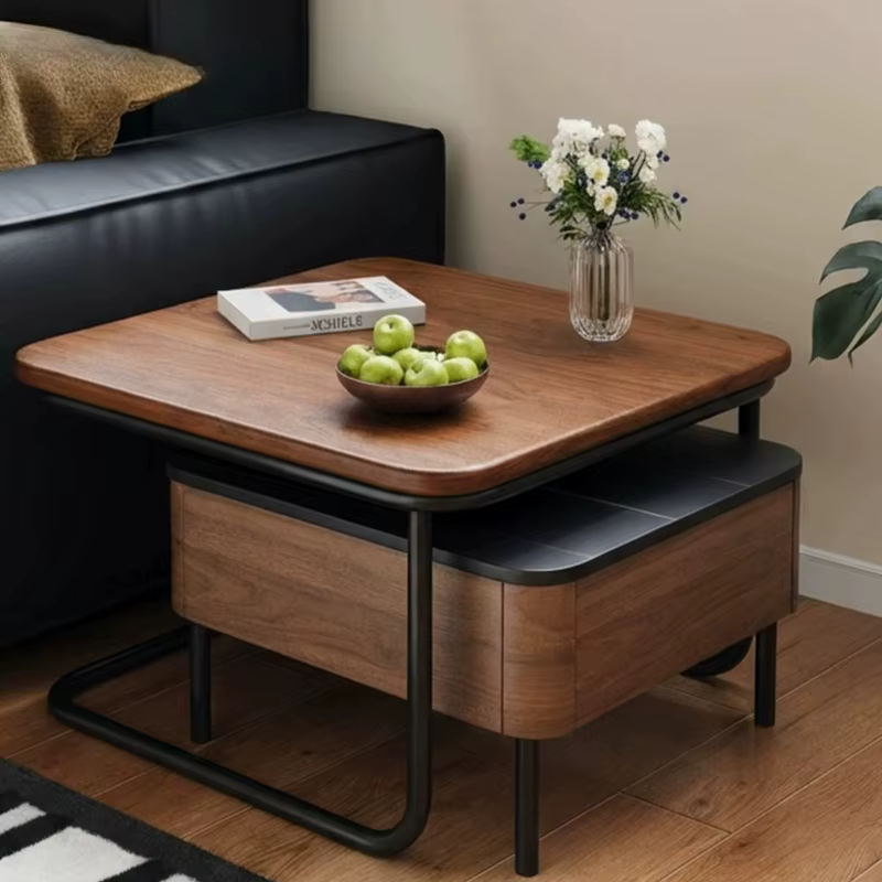 Table d'angle de rangement moderne pour salon, style industriel classique, bureau pliant peu encombrant, table d'appoint artistique, meuble de chambre