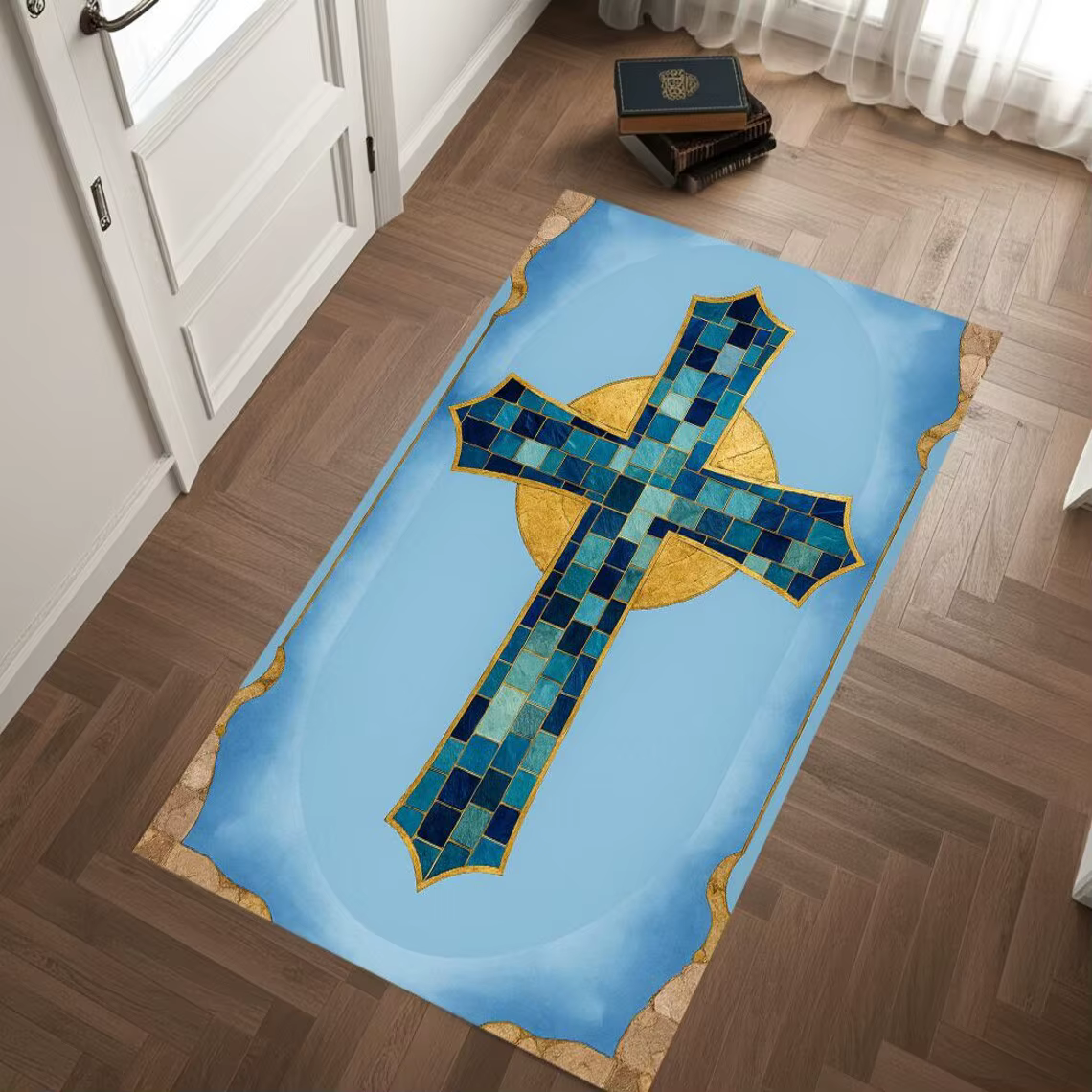 Tapis de prière de luxe rouge et or