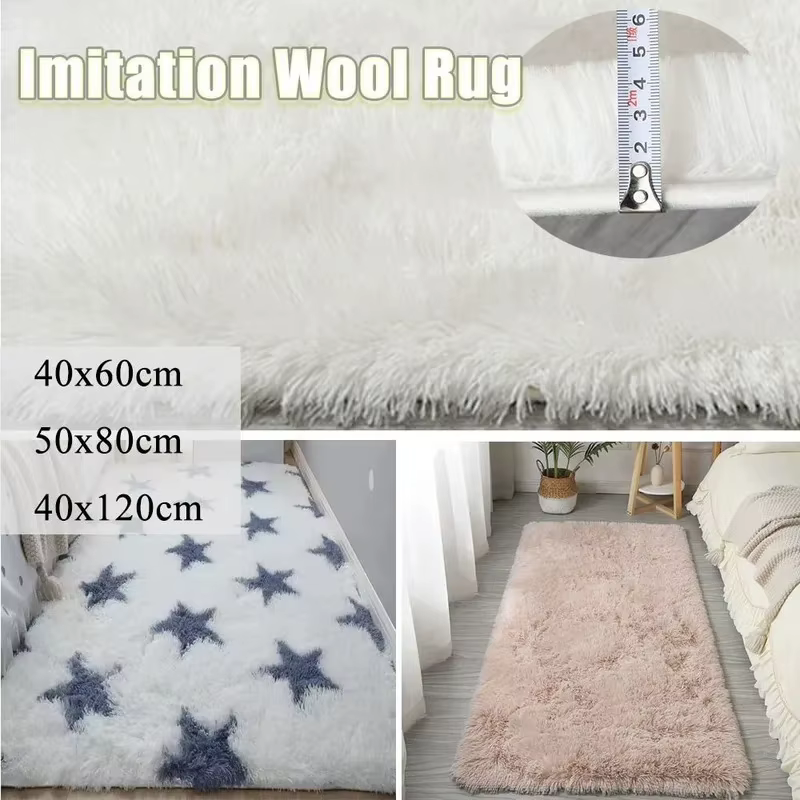 Tapis shaggy minimaliste VIKAMA au toucher soyeux
