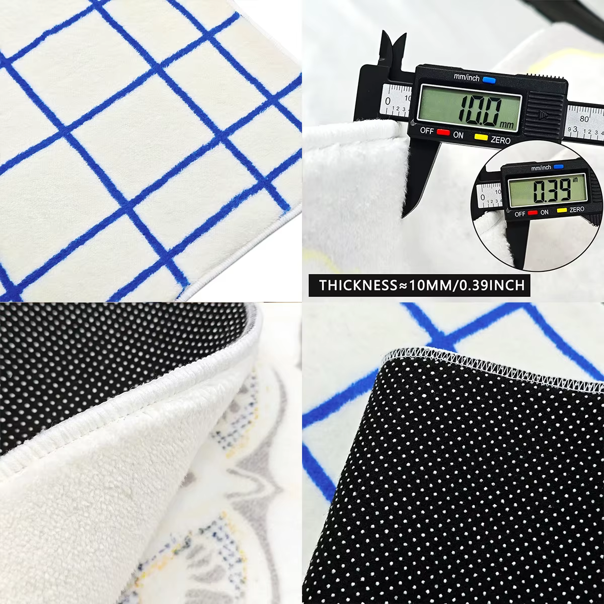 Grand tapis de salon, tapis à carreaux pour chambre à coucher