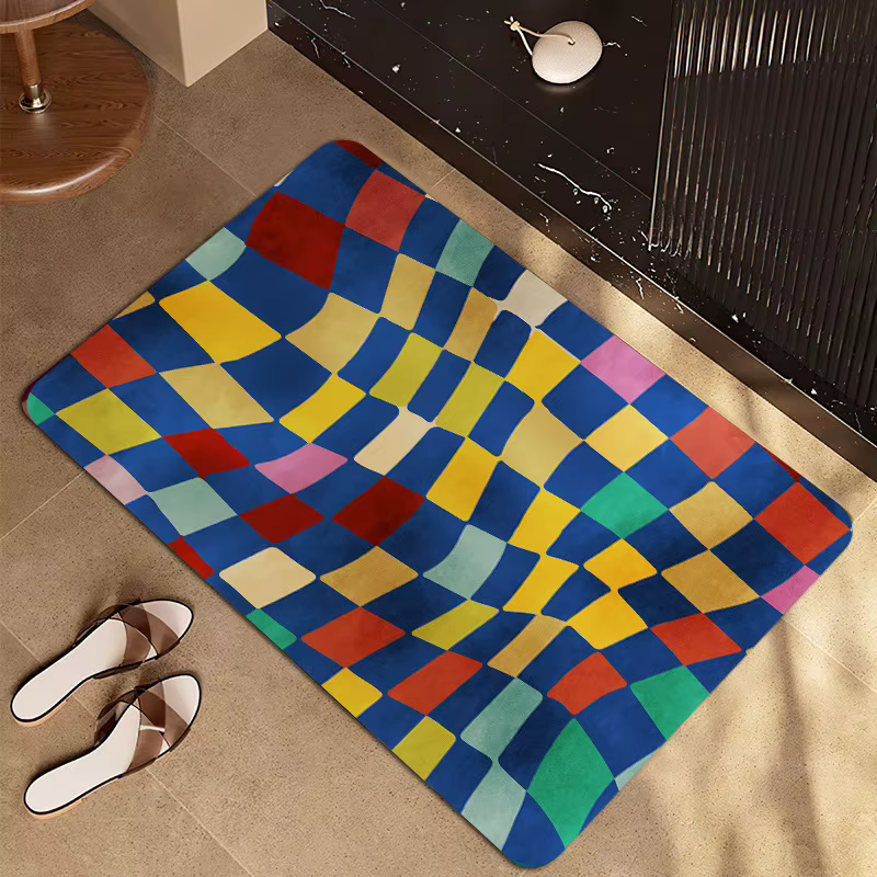 Tapis à motif de diamant coloré