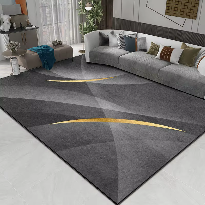 Tapis de luxe gris, décoration de salon