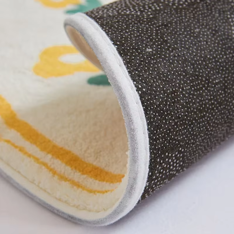 Tapis de sol en peluche à fleurs