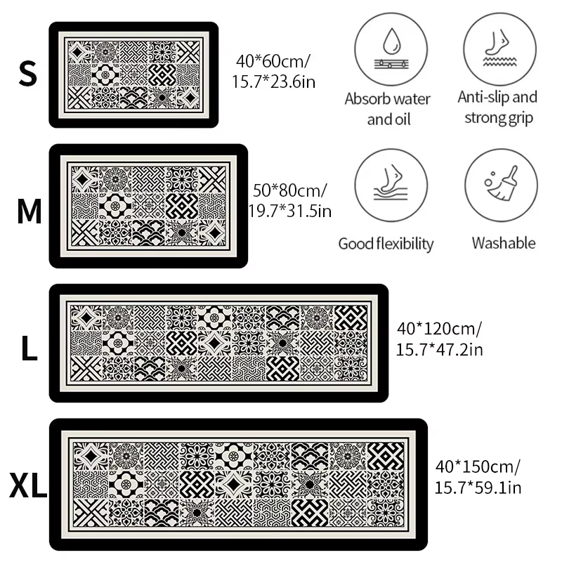 VIKmemorial-Tapis de sol de cuisine de style scandinave