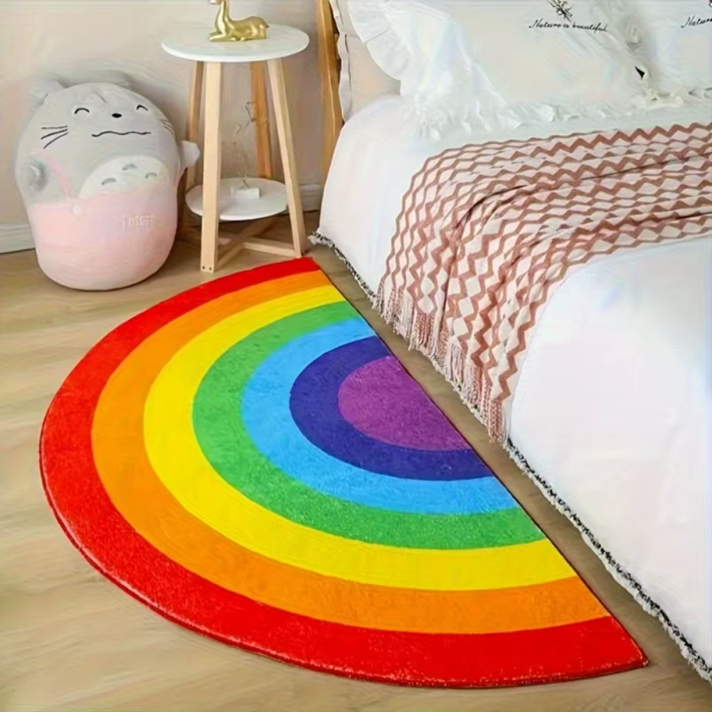 Tapis de porte demi-cercle arc-en-ciel VIKAMA : anti-bruit