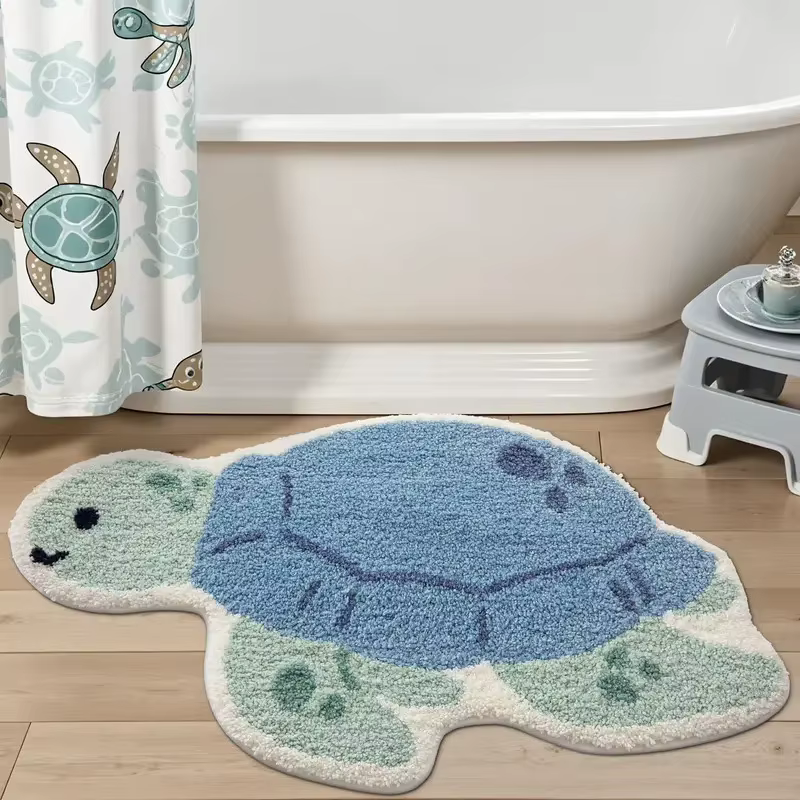 VIKAMA Adorable tapis semi-circulaire en forme de petit canard jaune