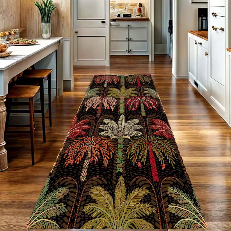 Tapis de couloir rouge orné lavable antidérapant, tapis de bienvenue, tapis de protocole, longueur et taille illimitées