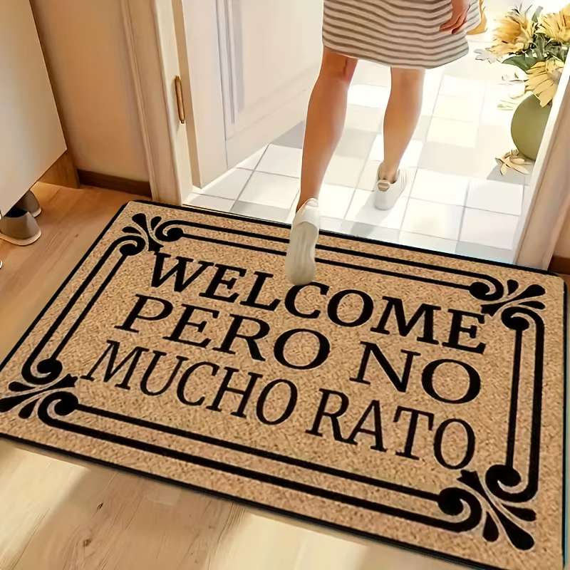 Tapis de porte simple à fleurs de café