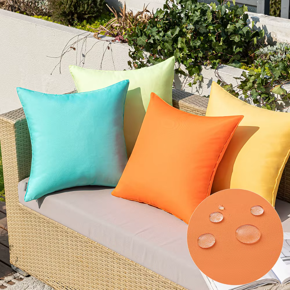 Housse de coussin imperméable couleur bonbon pour l'extérieur