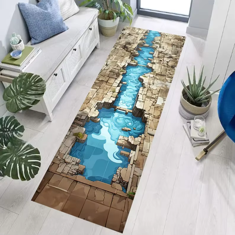 Tapis de couloir baroque royal cramoisi