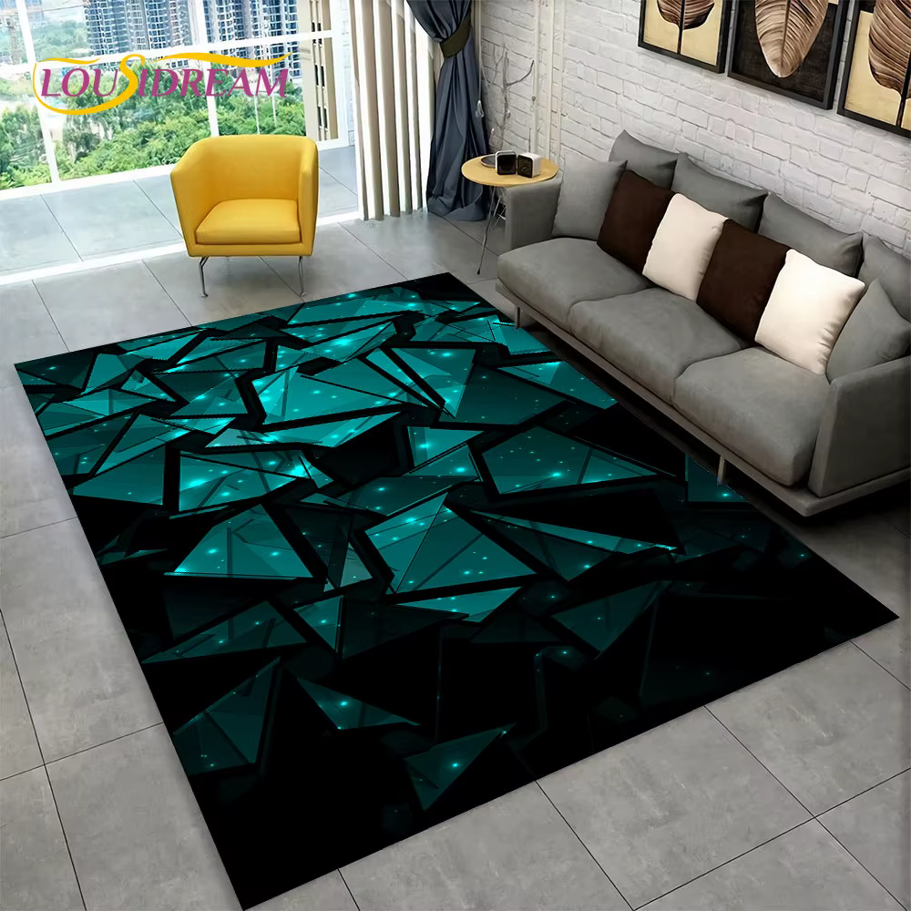 Tapis géométrique moderne abstrait 3D