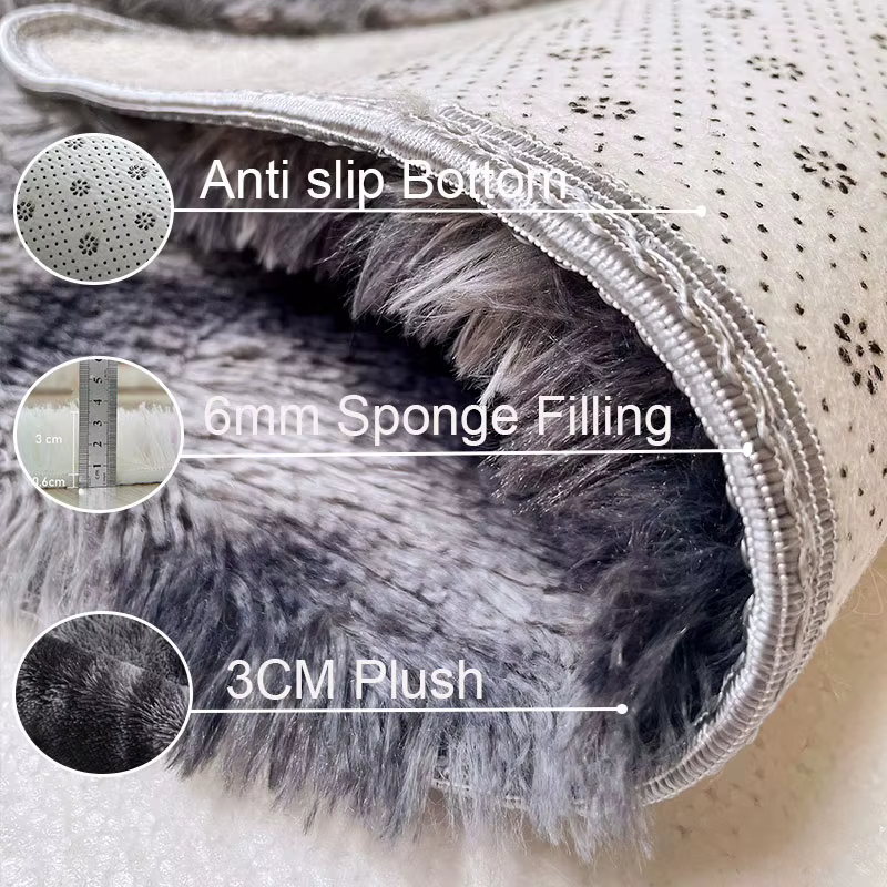 Tapis gris pour salon, en peluche