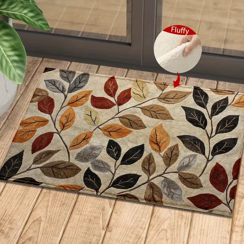 Tapis de porte coloré à motif floral