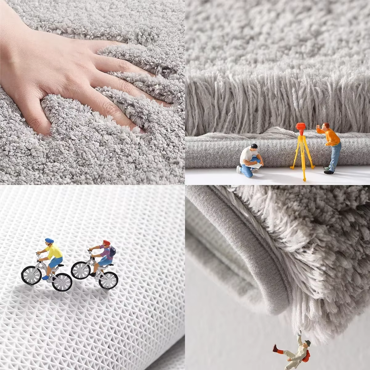 Tapis de salle de bain doux et moelleux en peluche épais
