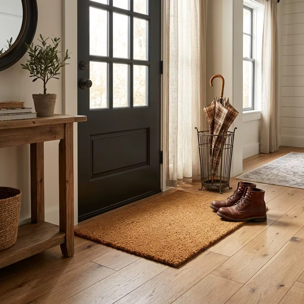 Tapis de porte marron durable antidérapant pour entrée, tapis de sol pour porte d'entrée, patio, véranda, garage, bureau, maison, usage intérieur et extérieur