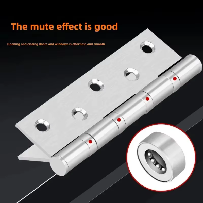 Charnière muette en acier inoxydable pour porte de chambre, roulements de 4 pouces, portes lourdes de 3mm d'épaisseur, forte charge, quincaillerie pour meubles Gemel