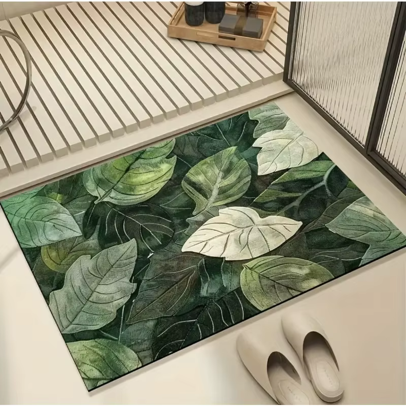 Tapis de sol visuel tridimensionnel plante verte