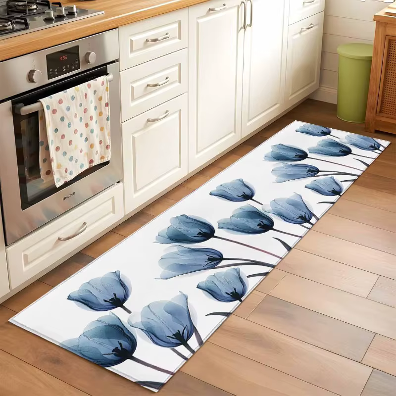 Tapis de chemin de fleurs bohème