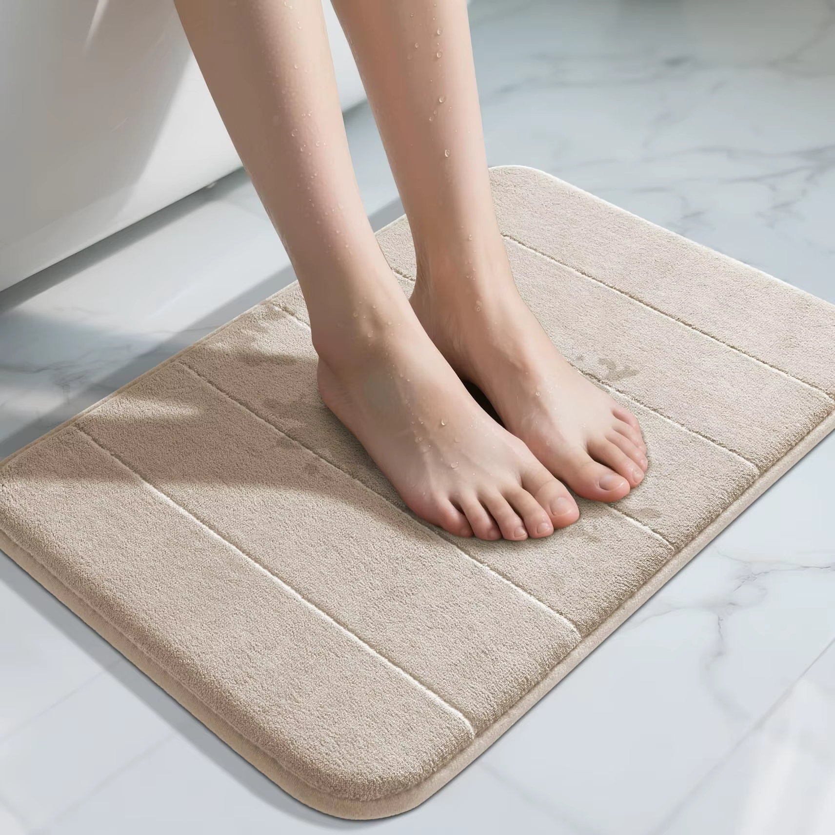 Tapis de bain en mousse à mémoire de forme 40*60CM, séchage rapide, super doux, absorbant, antidérapant, pour sol et baignoire
