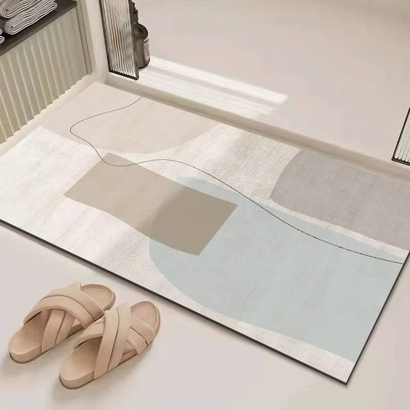 Tapis d'entrée minimaliste à cercles concentriques