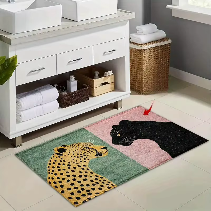 Tapis de bain imprimé léopard VIKAMA
