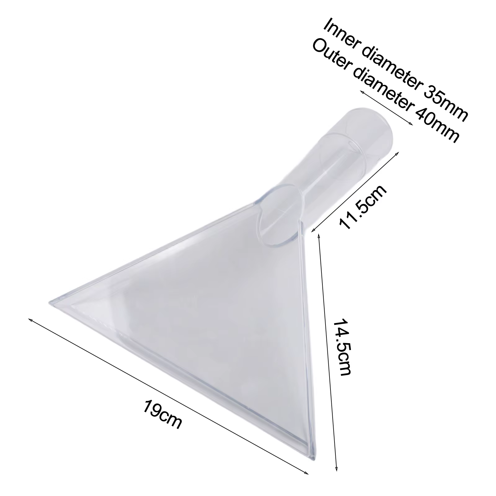 Buse d'extraction pour tapis avec embout transparent pour le nettoyage des tissus d'ameublement des canapés, compatible avec les systèmes d'aspiration standard.