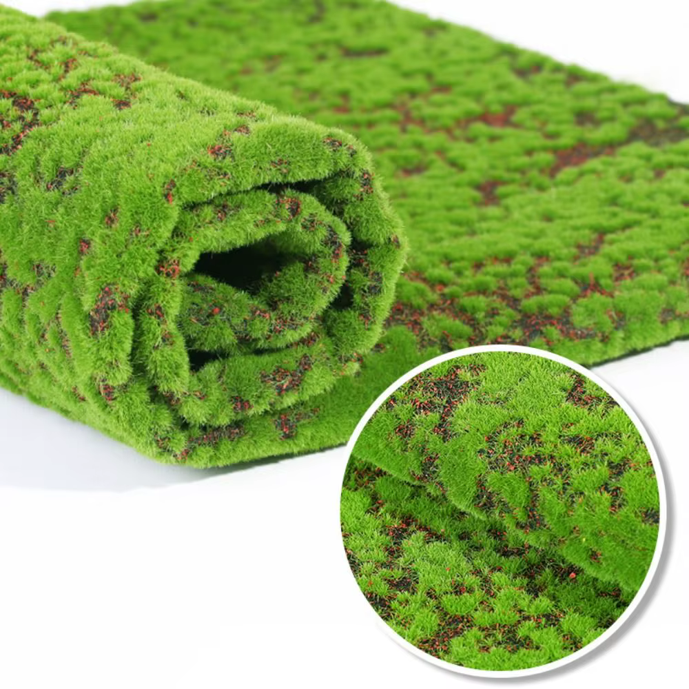 Tapis en Mousse Artificielle Durable pour Mur de 50x50cm, Fausse Alge Verte, DIY
