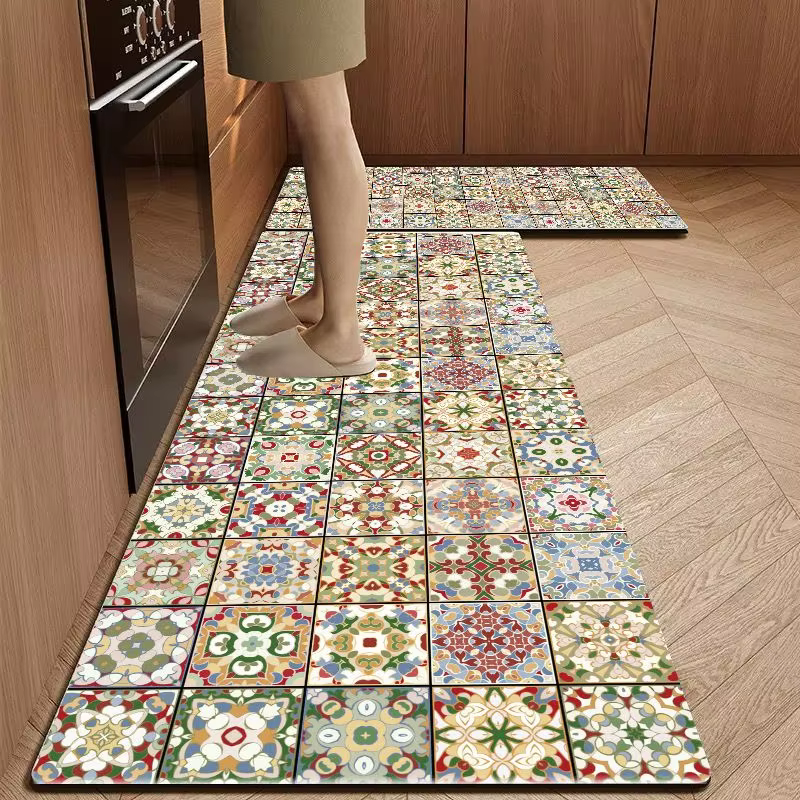 VIKAMA Tapis de cuisine esthétique style antique méditerranéen