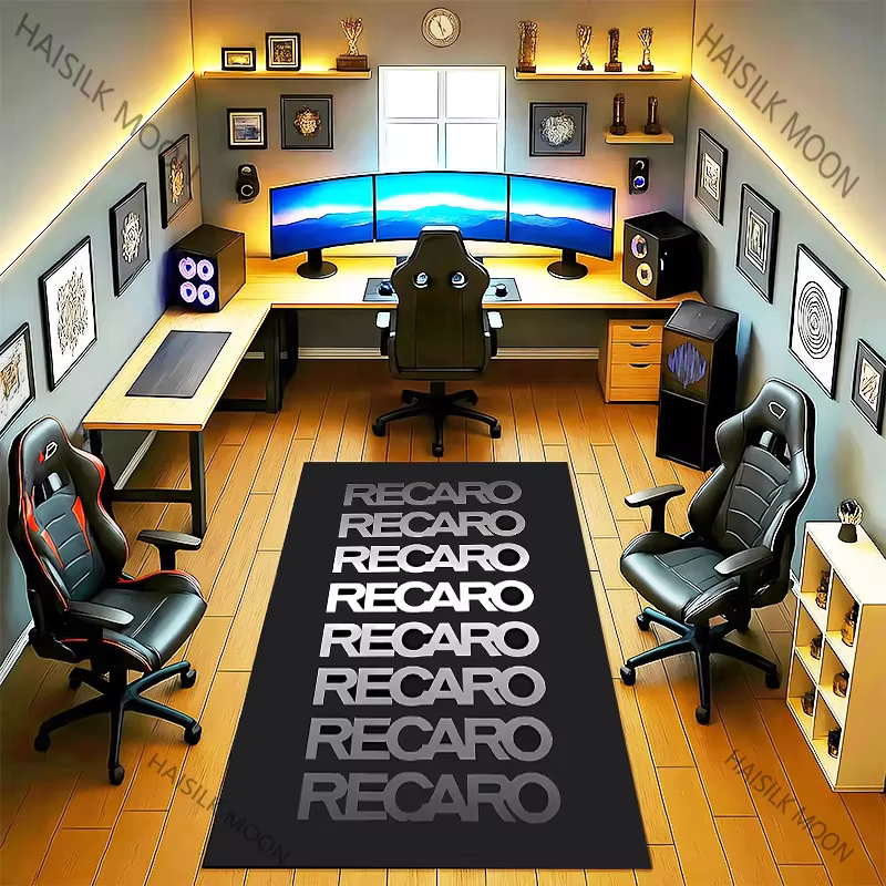 Tapis imprimé à motif de logo R-Recaro