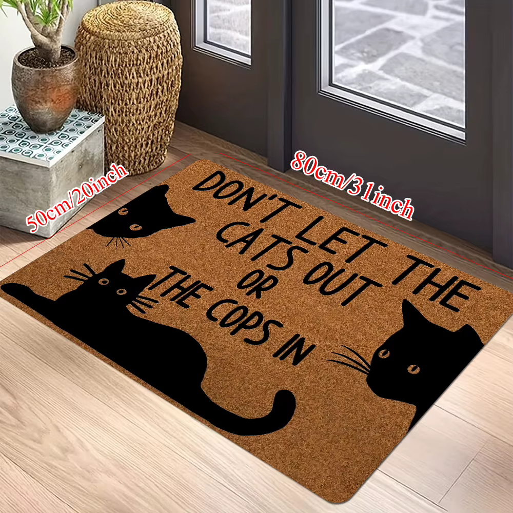 Tapis de porte de bienvenue à motif de chat