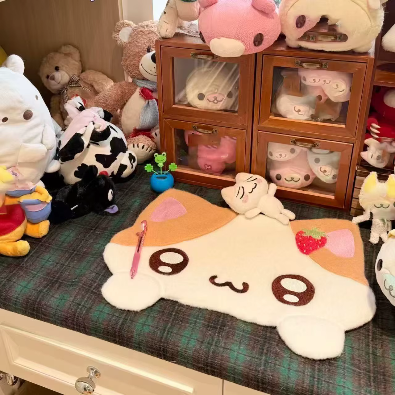 Nouveau tapis de table en tissu épaissi motif chaton japonais