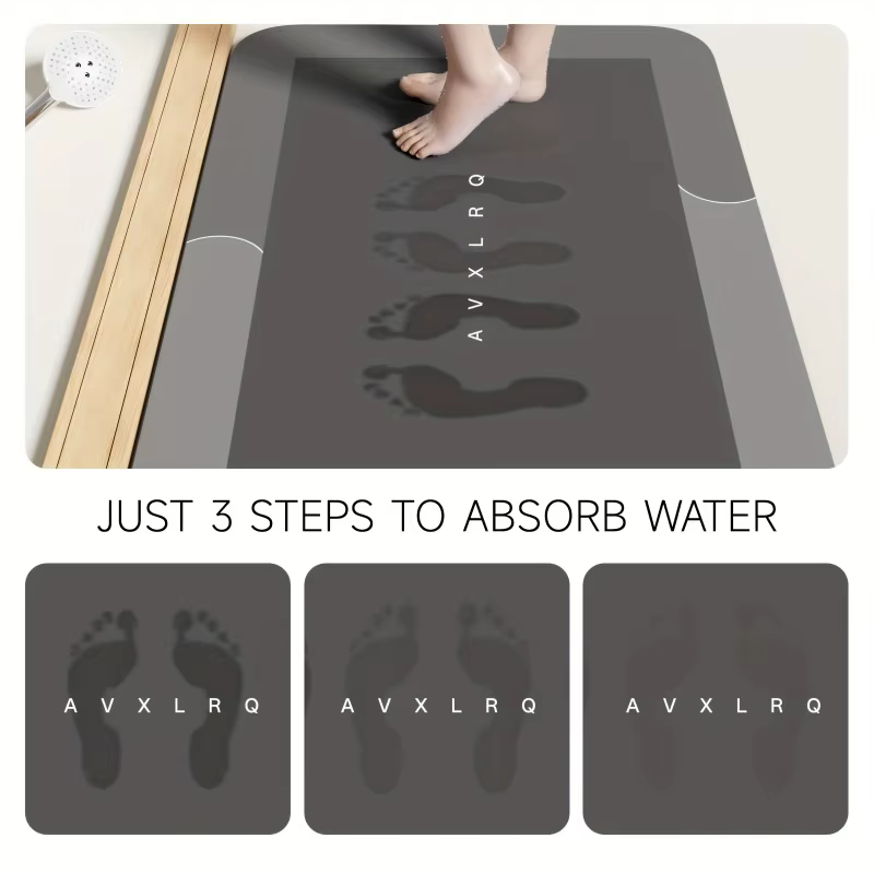 Tapis de bain terre de diatomées